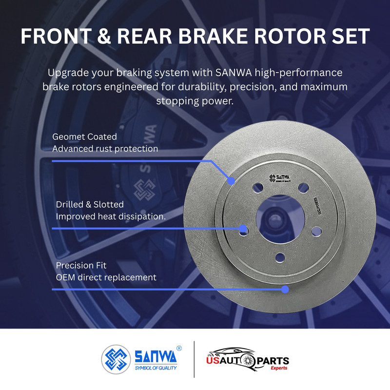 FRONT AND REAR BRAKE ROTOR SET GEOMET COATED FOR FORD ESCAPE TRIBUTE 2005-2008 gallery