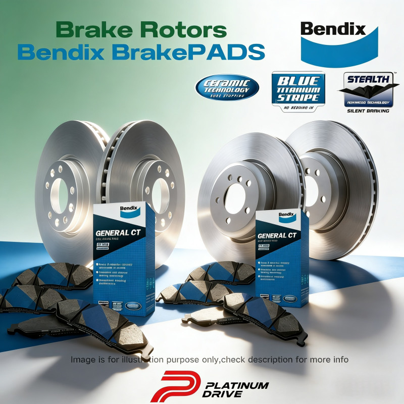 Full Set Disc Rotors+Bendix GCT Brake Pads for Toyota RAV 4 A30 A40 ALA49 05-19