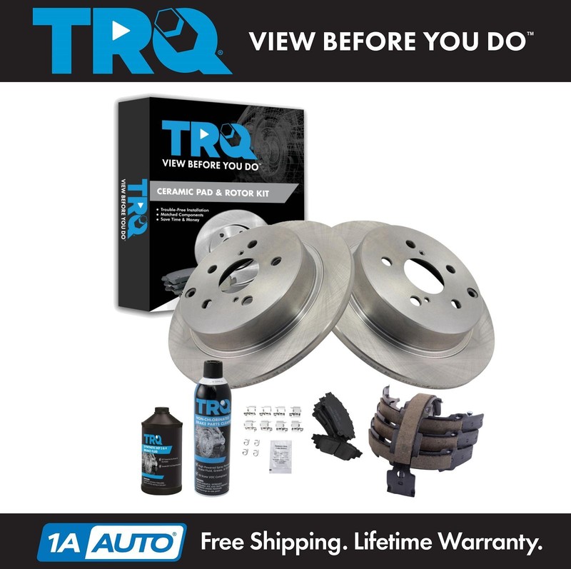 TRQ Rear Ceramic Brake Pad & Rotor Kit Fits 2016-2019 Toyota Mirai 12-17 Prius V