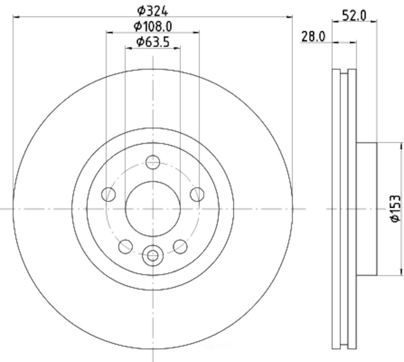 Disc Brake Rotor-T5 Hella-PAGID 355126661 fits 16-17 Volvo XC60