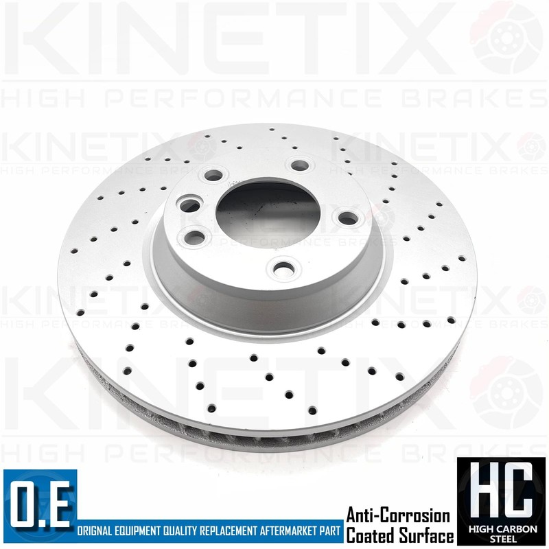 FOR PORSCHE CAYENNE 3.0 TDI 09-10 DRILLED FRONT BRAKE DISCS BREMBO PADS SENSORS gallery