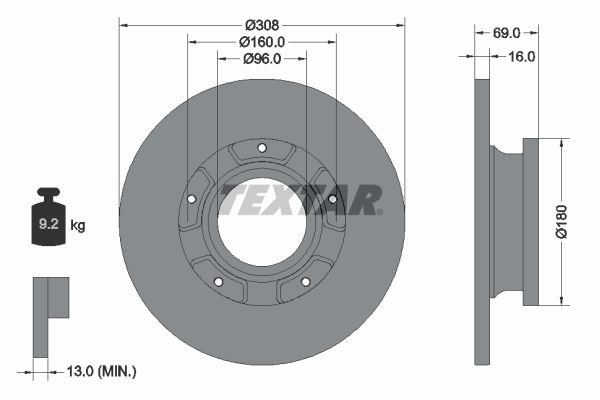 2 x brake disc Textar 92292603 for Ford gallery