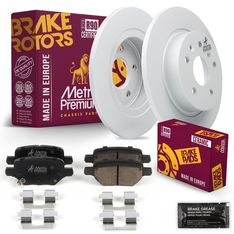 Rear Brake Rotors Set + Disc Brake Pads Kit for 18-22 Buick Encore Chevy Trax