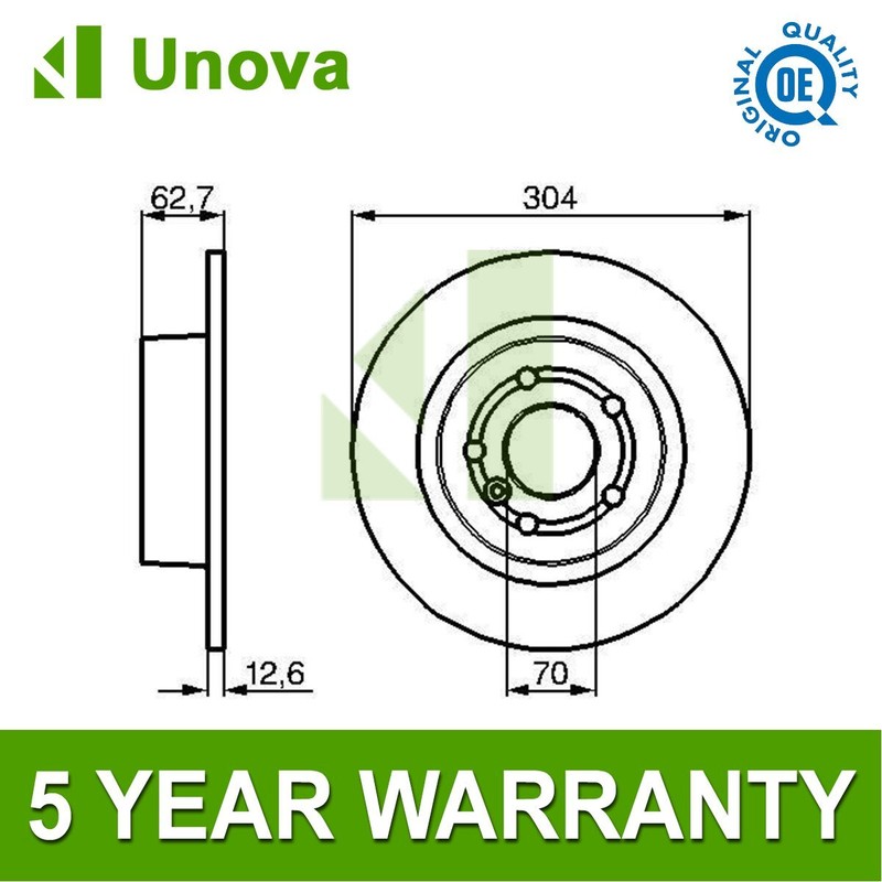 Brake Discs Rear Unova Fits Land Rover Discovery 1998-2004 Range 1994-2009