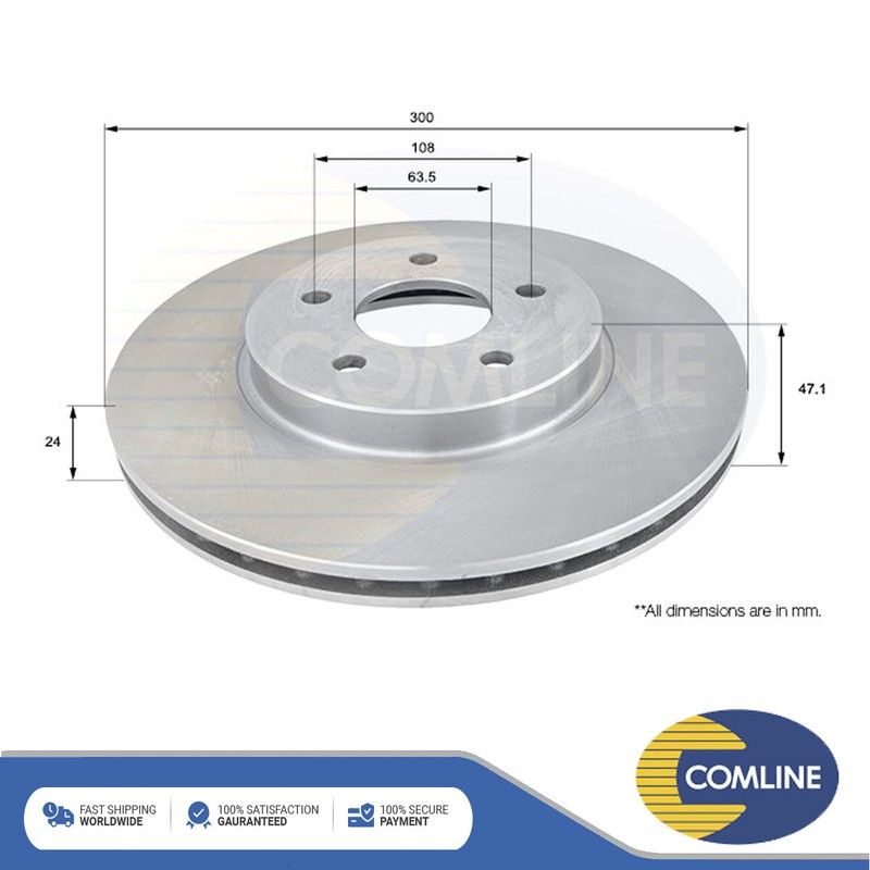 Fits Ford Mondeo 2000-2007 Jaguar X-Type 2001-2009 Brake Disc Front Comline #1