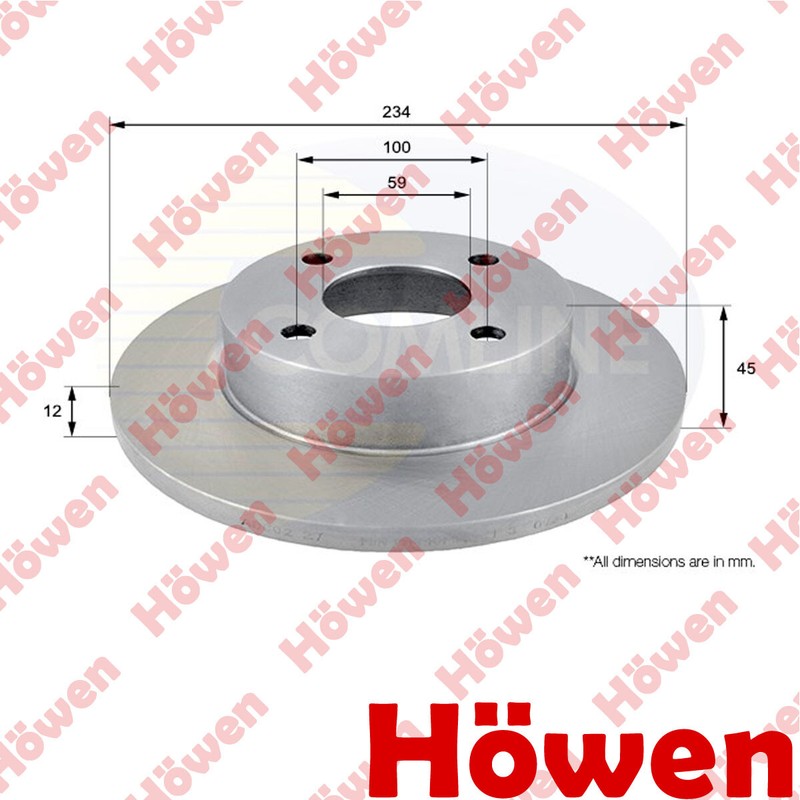 Fits Nissan Micra 1992-2003 1.0 1.3 1.4 1.5 D Brake Disc Front Howen #1