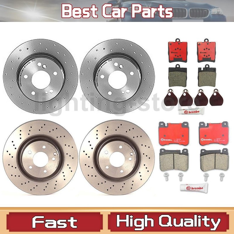 Front+Rear Brake Pads and Disc Rotors full set Fits 2004-2007 Mercedes-Benz C230