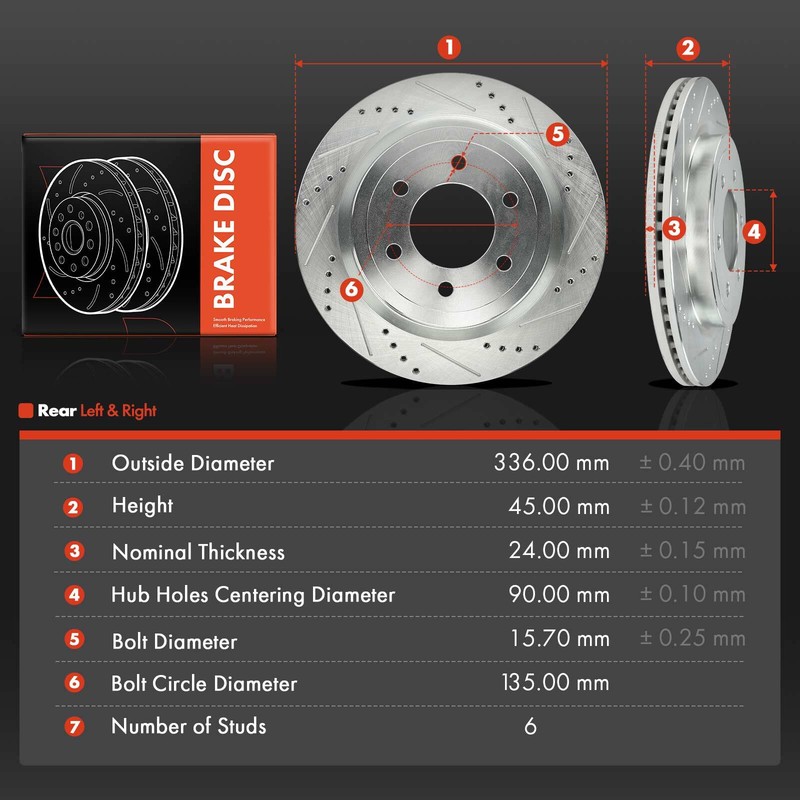 2x Rear Drilled Brake Rotor for Ford Expedition 18-21 F-150 Lincoln Navigator gallery