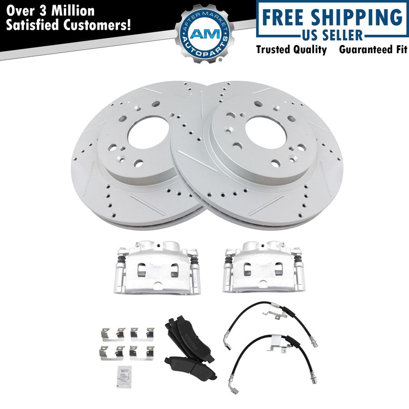 Front Brake Pad & Rotor Kit Semi-Metallic Front Fits Cadillac Chevrolet GMC