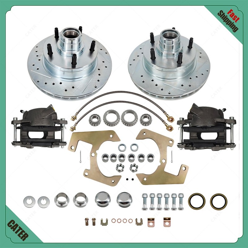 Deluxe 5×5-1/2″ Disc Brake Kit w/Drilled rotor for 1948-1956 Ford F-100 Half Ton