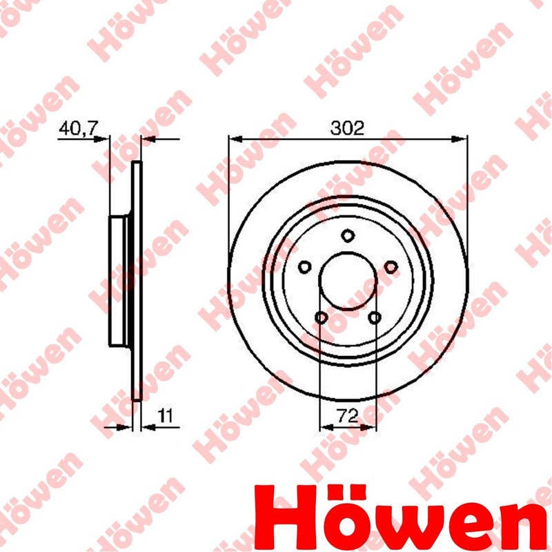 Fits Mazda 5 2005-2015 1.6 1.8 2.0 D 2.3 + Other Models Brake Disc Rear Howen