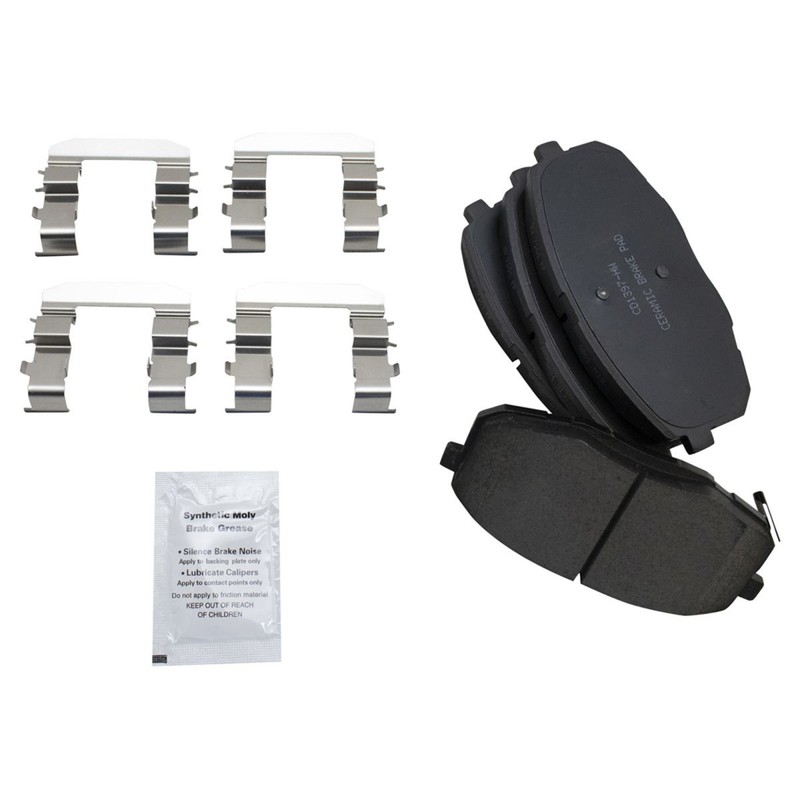 Front Premium Posi Ceramic Disc Brake Pad & Coated Rotor Kit w/Chemicals gallery