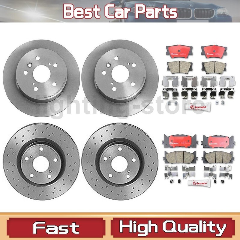 Front+Rear Brake Pads and Disc Rotors full set Fits 2007 Lexus ES350