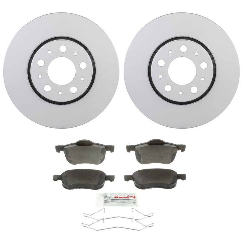 Bosch QuietCast Front Rotors & Blue Semi-Met Disc Brake Pad Kit For S60 S80 V70