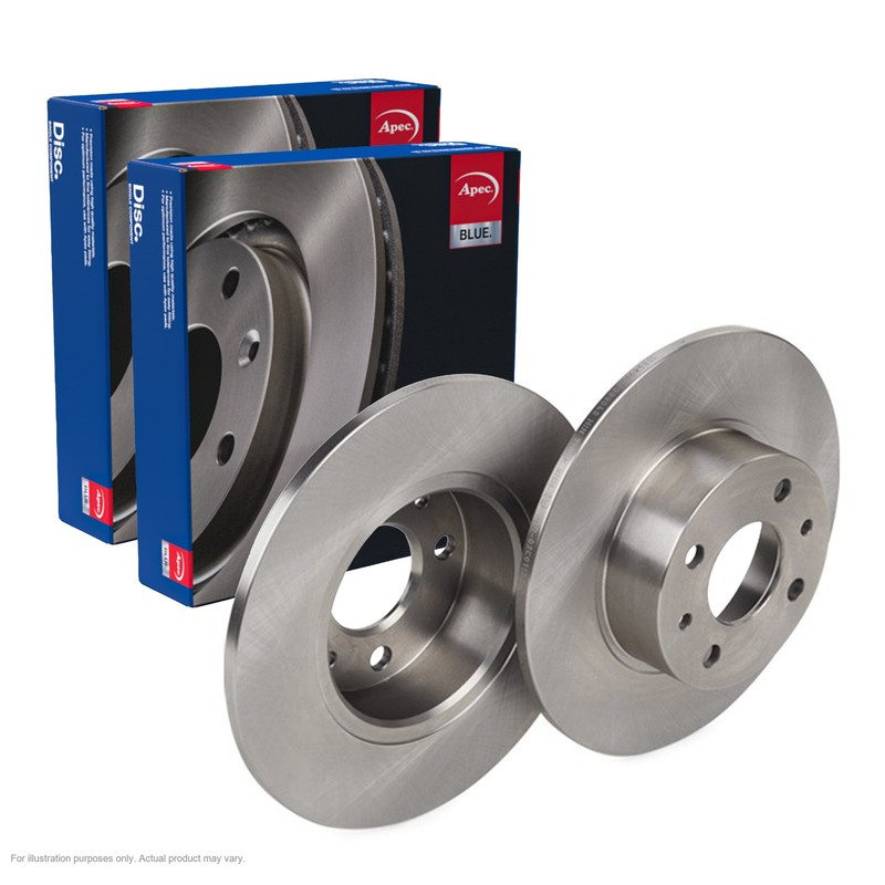 2X APEC Rear Brake Discs for FIAT STILO 2001-07 251mm Solid SDK6165