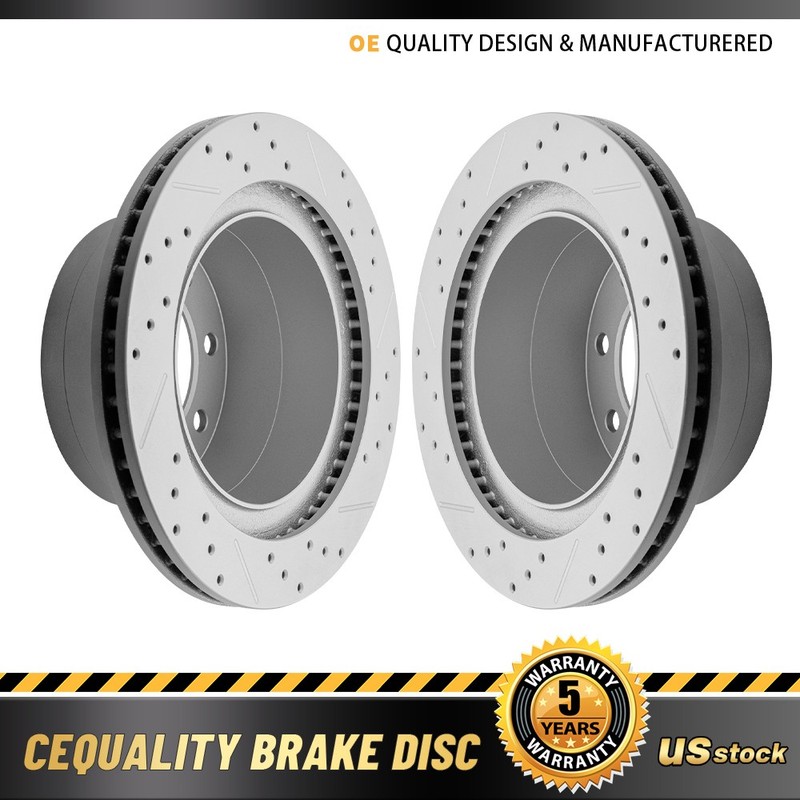 8-Lugs Rear Drilled Disc Brake Rotors for Dodge Ram 1500 2500 3500 2003 – 2008