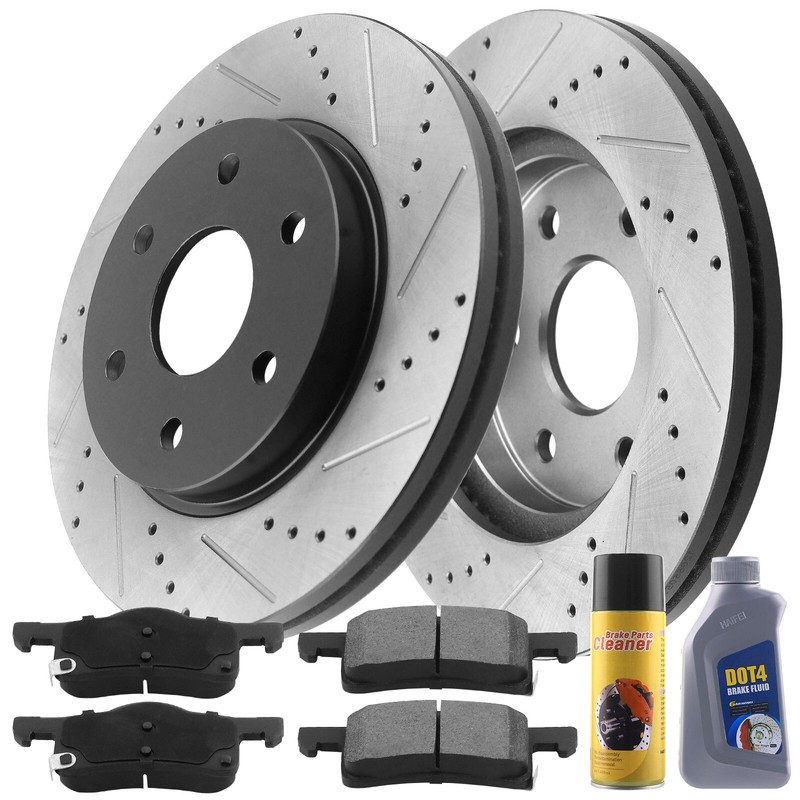 Rear Brake Rotors Ceramic Brake Pads Fits 09 2010-2017 Chevrolet Traverse G7