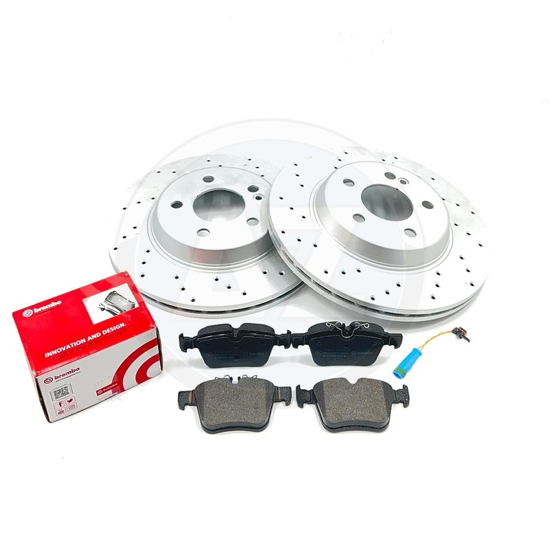 FOR MERCEDES E200 AMG SPORT REAR BRAKE DISCS BREMBO PADS SENSOR 300mm