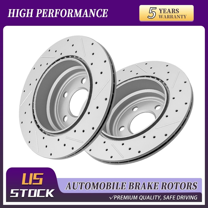 Rear Drilled Brake Rotors For 2007 2008 2009 2010-2018 BMW X5 2010-2019 BMW X6