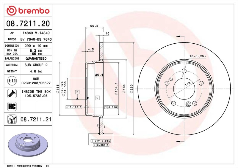 2x Brake Discs Pair Solid fits MERCEDES E270 W210 2.7D Rear 99 to 02 OM612.961 gallery