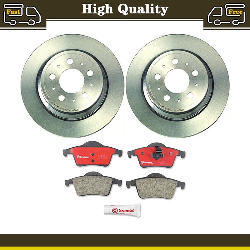 Rear Brake Pads and Disc Rotors Set Fits Volvo S60 2.5L 2.3L 2.4L