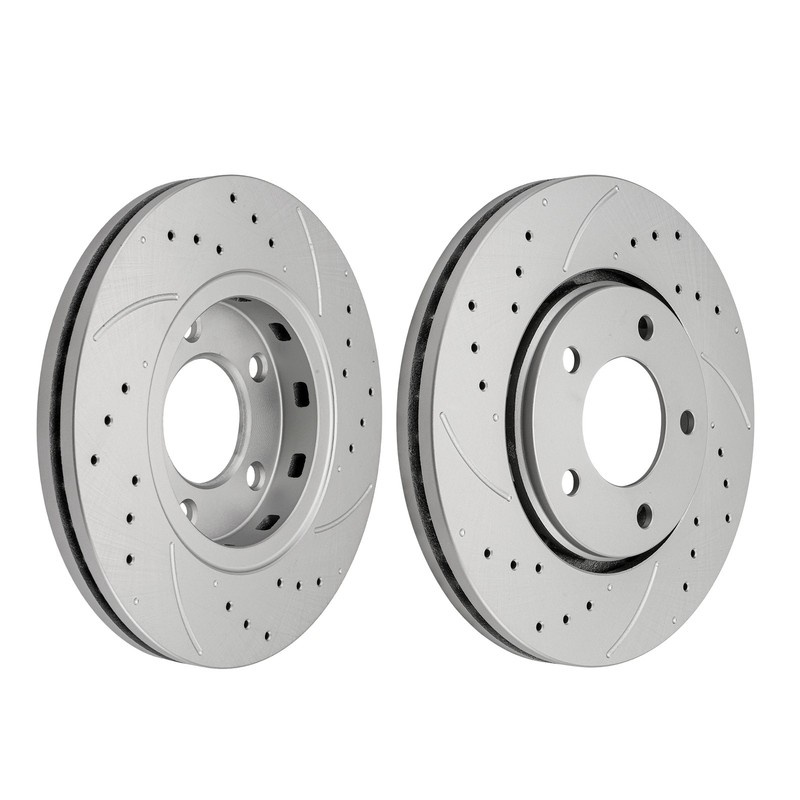 Front Drilled Slotted Steel Brake Rotors for 2001-2005 Dodge Grand Caravan 3.3L gallery