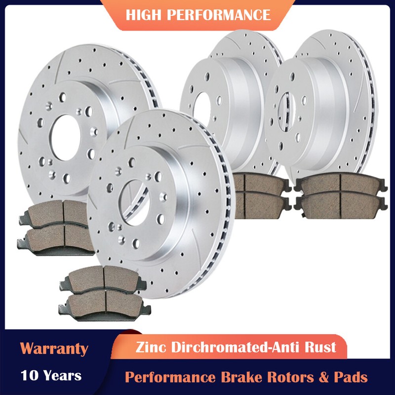 Front Rear Brake Rotors Disc and Pads for Chevy GMC Silverado Sierra 1500 Yukon