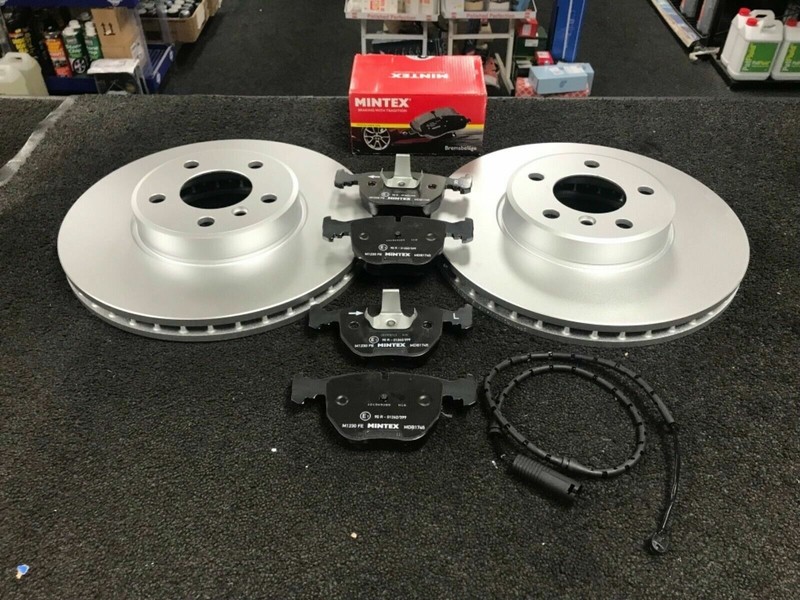 FOR BMW X3 X5 E83 E53 FRONT MINTEX BRAKE DISCS MINTEX BRAKE PADS + WARNING WIRE