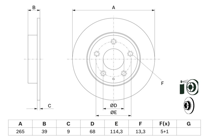 Bosch 0 986 479 E54 Brake Disc for Mazda gallery