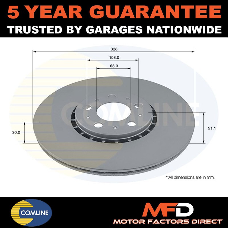 Fits Volvo XC90 2002-2014 Comline Front Brake Disc #2 31400893 31262489