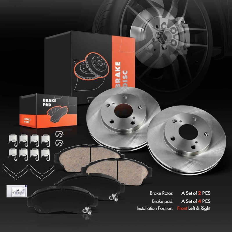 Front LH & RH Disc Brake Rotor & Brake Pad for Toyota Camry 1992-2001 L4 2.2L gallery
