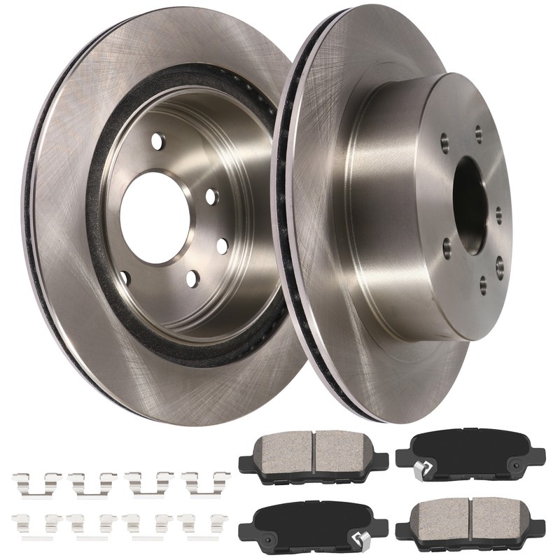 Front & Rear Brake Disc Rotors + Pads for 2008-2010 2011 2012 2013 Nissan Rogue gallery
