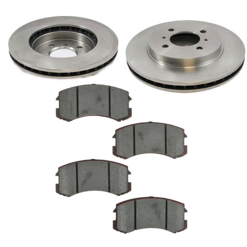 TRQ Front Ceramic Brake Pads & Rotor Kit Fits 2002-2007 Mitsubishi Lancer gallery