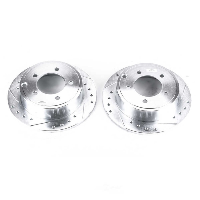Disc Brake Rotor Set-Rear Drilled, Slotted and Zinc Plated Brake Rotor Pair