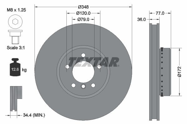 2 x Brake Disc Textar 92182425 for BMW 5 Series 6 Series gallery
