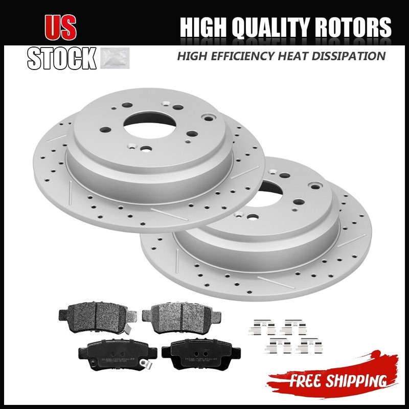 Rear Disc Brake Rotors & Ceramic Brake Pads Set for 2005 – 2010 Honda Odyssey