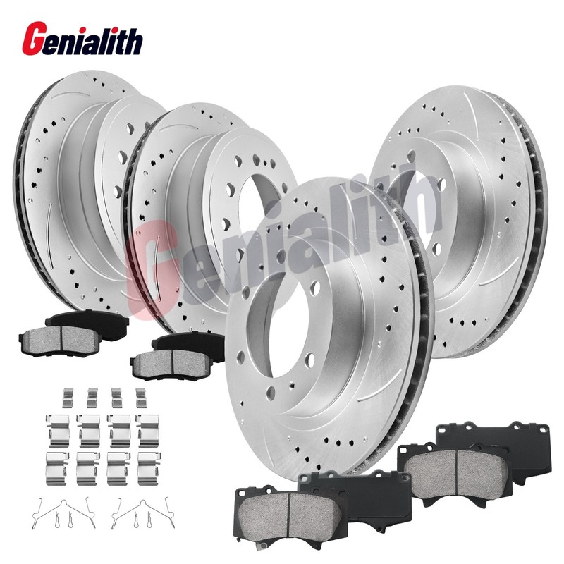 Front Rear Disc Rotors + Brake Pads for 2003-2008 2009 Toyota 4Runner FJ Cruiser