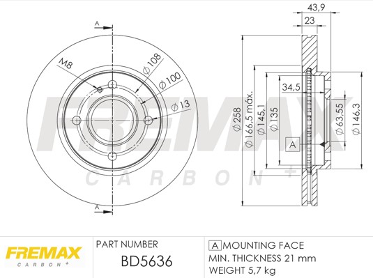 Remax BD-5636 Brake Disc for Ford