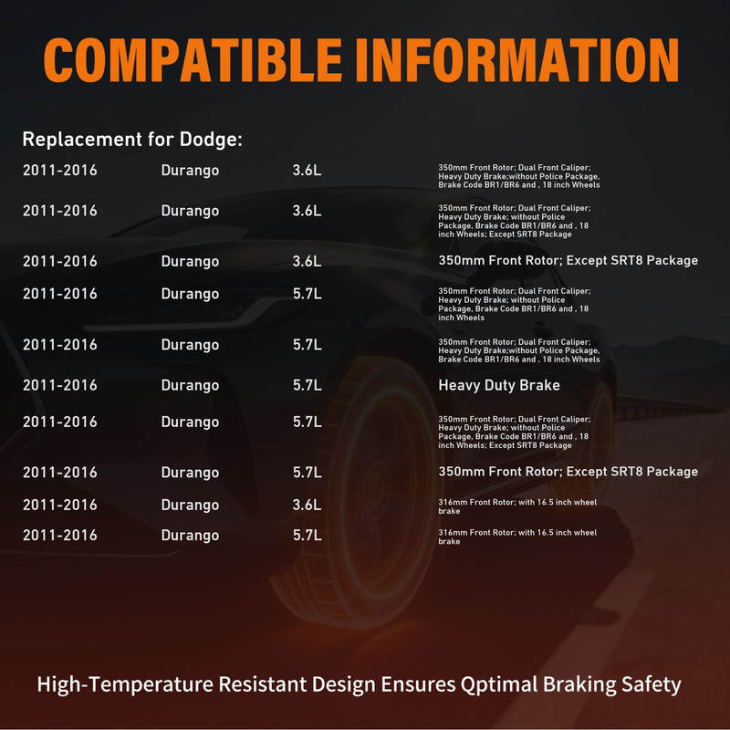 350mm Front Disc Rotors Ceramic Brake Pads for Jeep Grand Cherokee Dodge Durango gallery