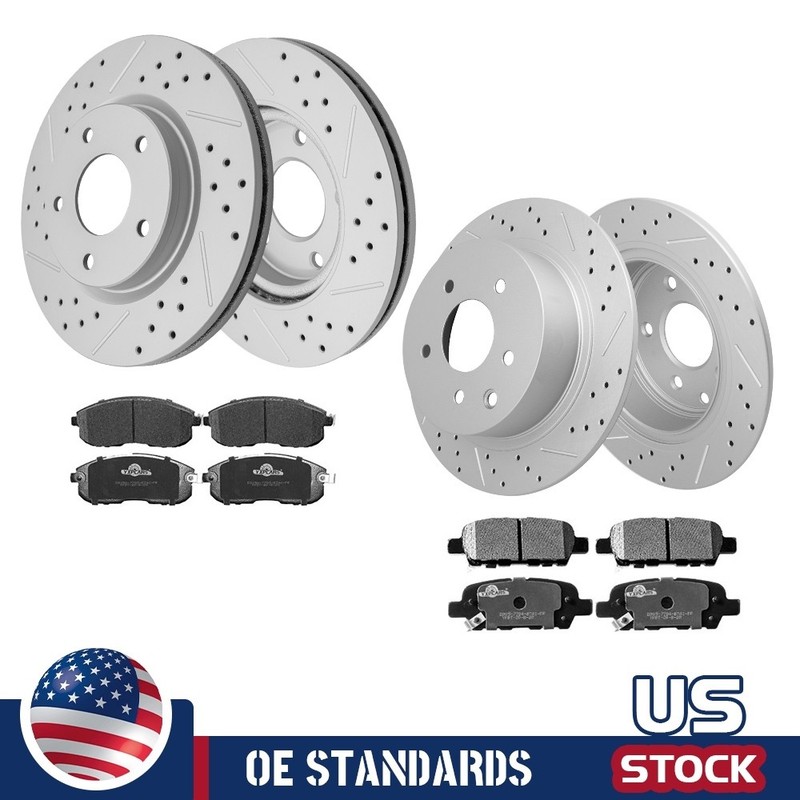 For 2013 2014 2015 2016 Nissan Sentra Front Rear Disc Rotors Ceramic Brake Pads