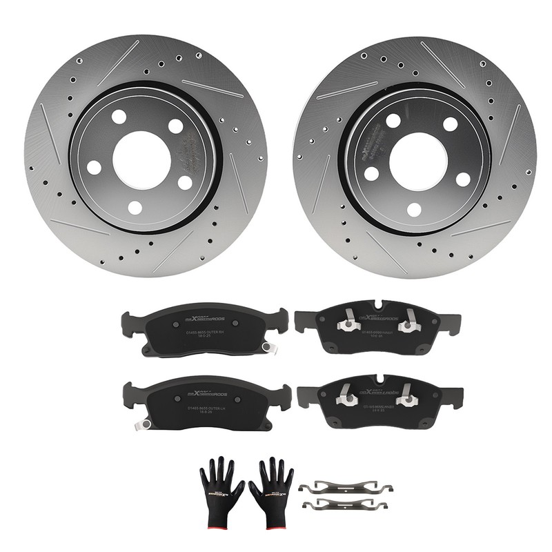 Front Drilled Brake Rotors Pads for Jeep Grand Cherokee 2011-18 Dodge Durango gallery