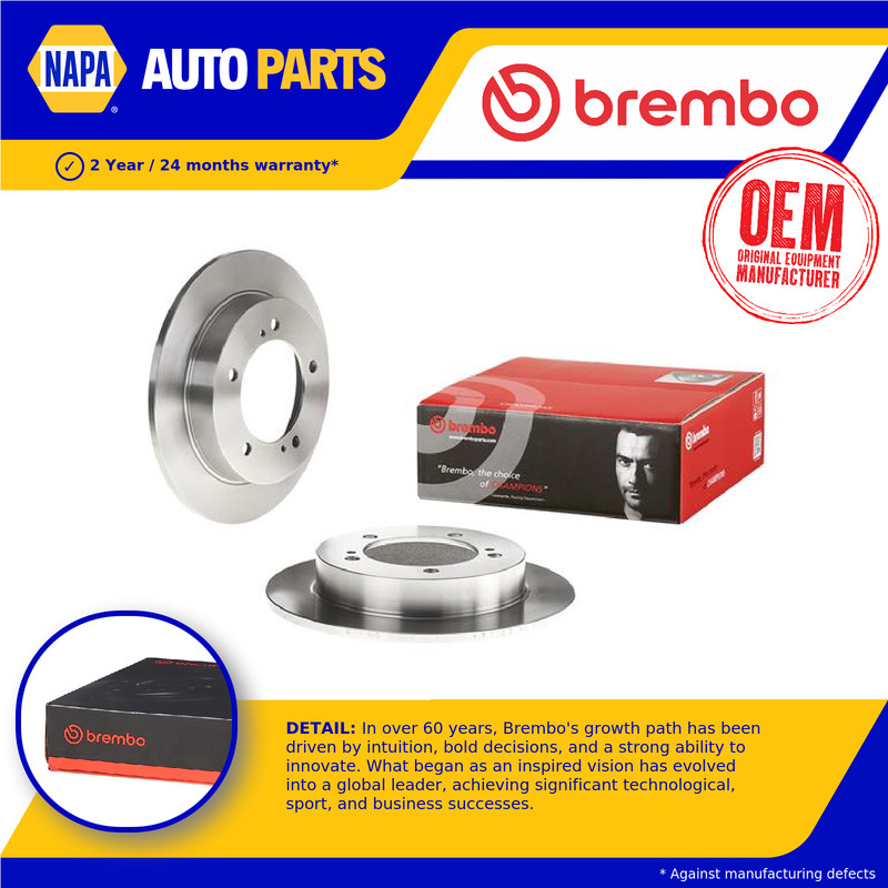 2x Brake Discs Pair Solid Front 290mm 08.5266.10 Brembo Set 5521160A00 Quality