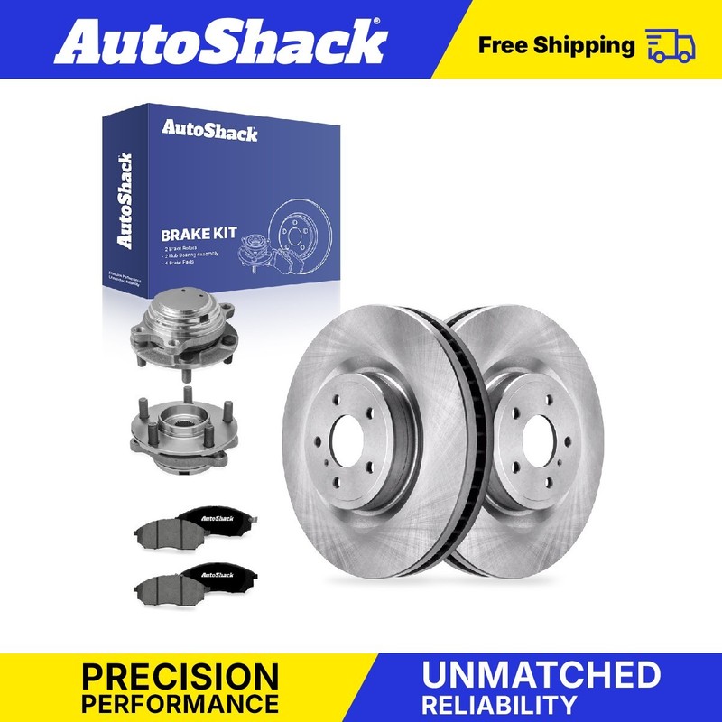 Front Brake Rotors Premium Pads Hubs for INFINITI, G37 2009-2010, RWD V6 3.7L