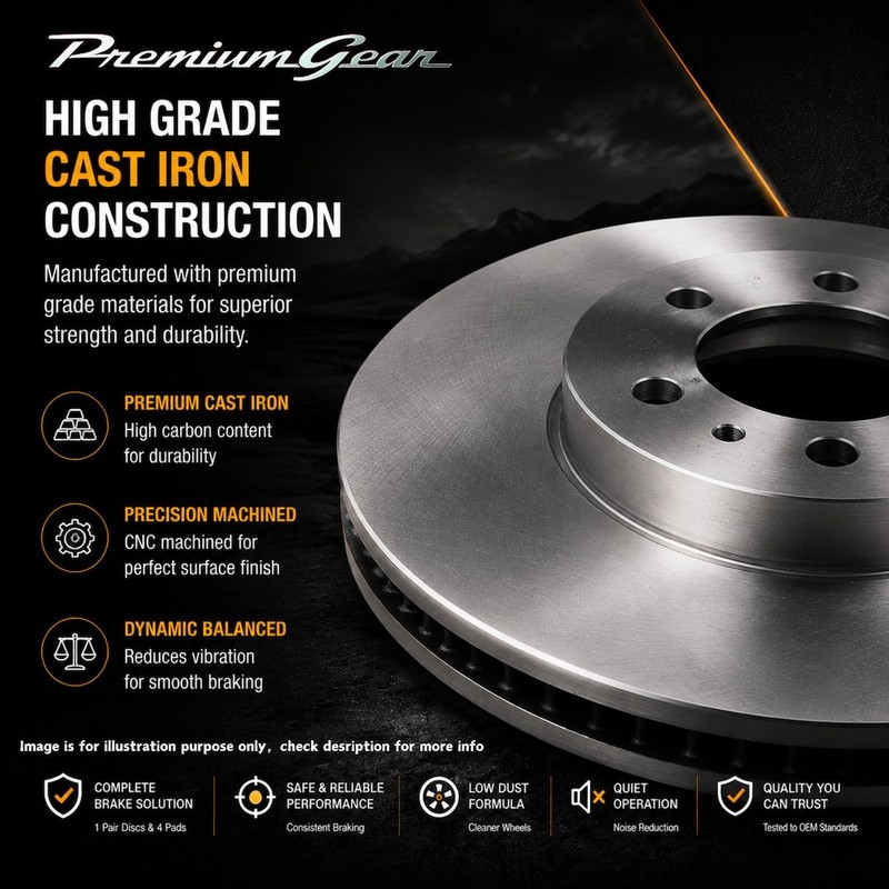 Rear Premium Disc Rotors+Brembo NAO Brake Pads 282mm for Audi A3 8P1 8P7 04-13 gallery