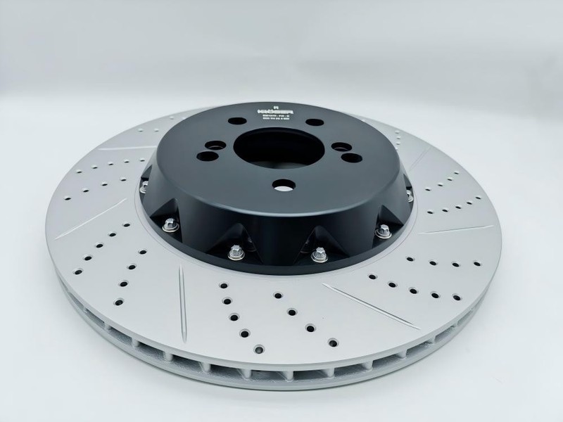 Two-Piece Fixed Rear Slotted & Drilled Brake Rotors (370mm) For BWM M2 M3 M4 gallery