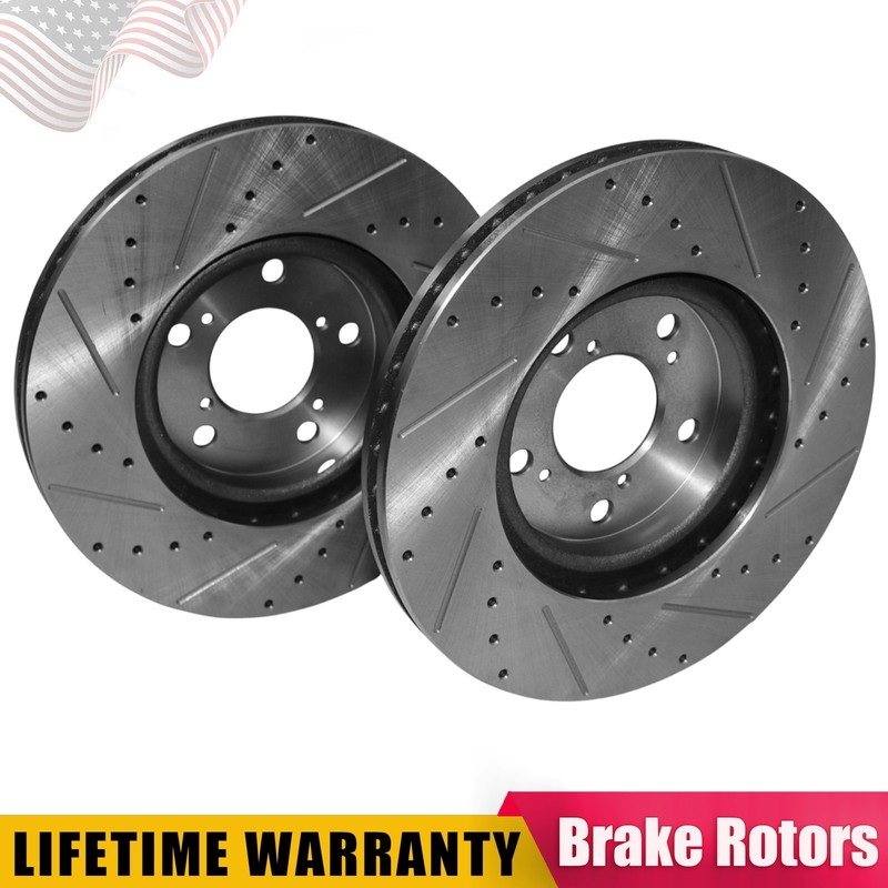 320mm Front Drilled & Slotted Disc Brake Rotors for 2006-2014 Honda Ridgeline