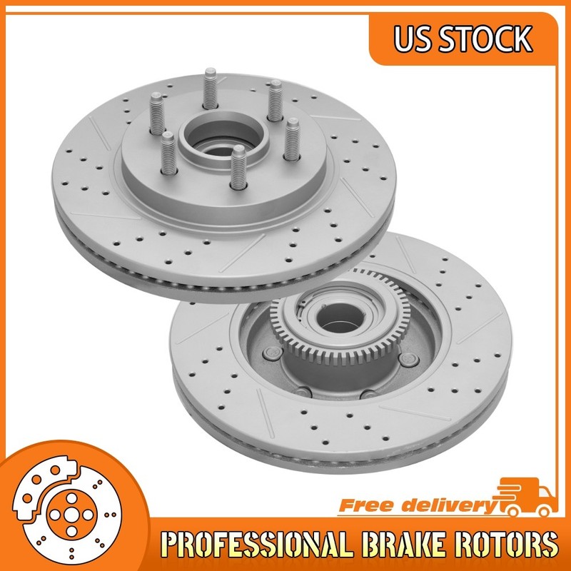 RWD Front Drilled Brake Rotor For Ford F-150 Ford Lobo Lincoln Mark LT 2004-2008
