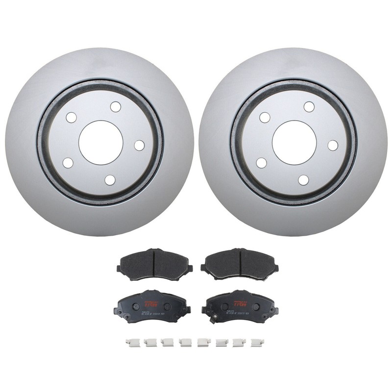Front Heavy Duty Brake Kit 332mm Rotors TRW Metallic Pads For Wrangler JK 3.6 V6