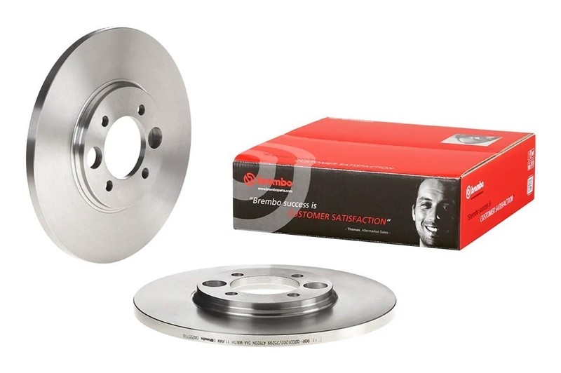 Brembo 08.2557.10 Prime OE Equivalent Solid Brake Rotors – Rear Pair