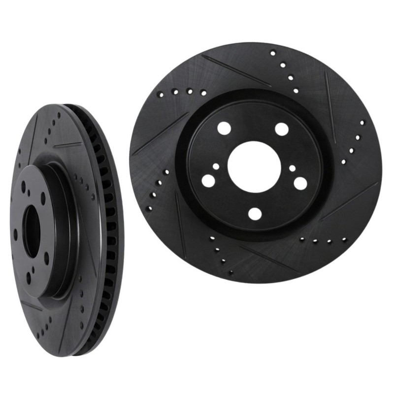 For Mazda Protege 2003 Rotor Set | Front | Black | Drilled And Slotted | Vented gallery